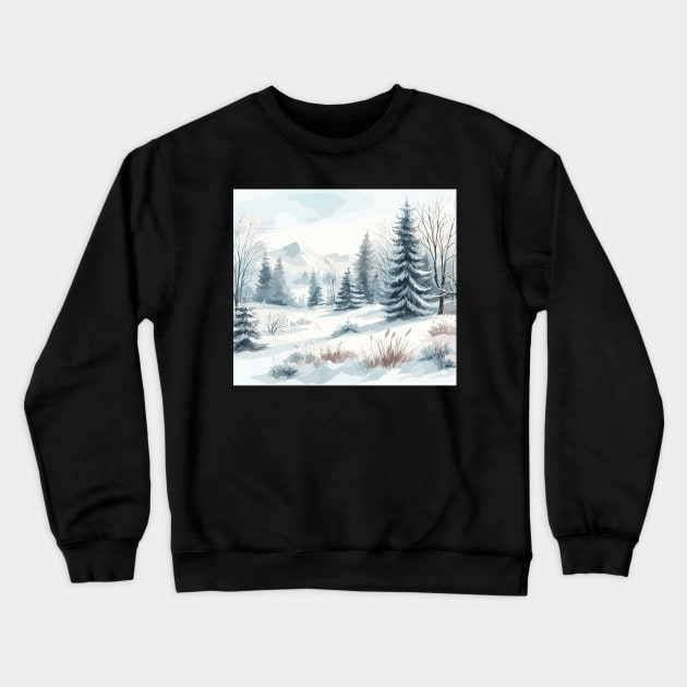 Winter Landscape Crewneck Sweatshirt by Siha Arts